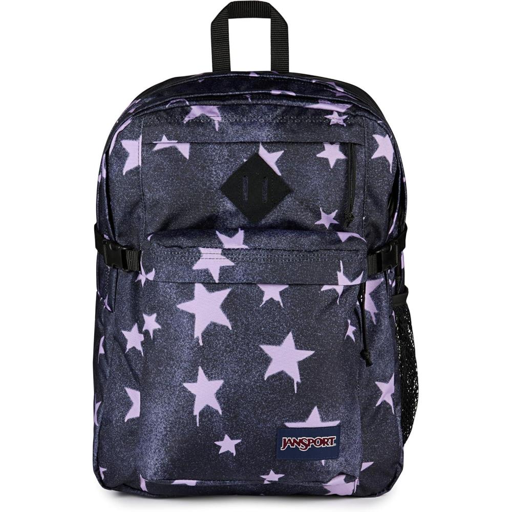 imageJanSport Main Campus Backpack  Travel or Work backpack w 15Inch Laptop Sleeve and Dual Water Bottle Pockets Graphite GreySprayed Stars Pastel Lilac
