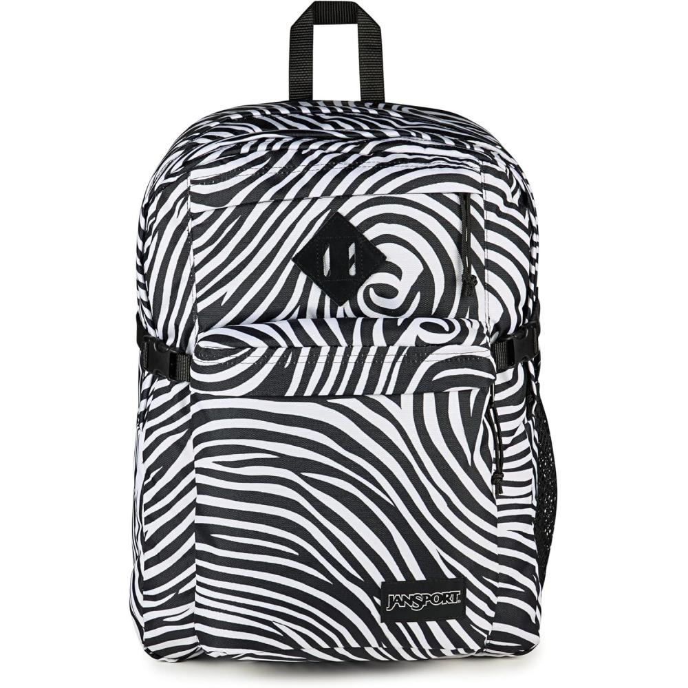 imageJanSport Main Campus Backpack  Travel or Work backpack w 15Inch Laptop Sleeve and Dual Water Bottle Pockets Graphite GreySurreal Swirlies