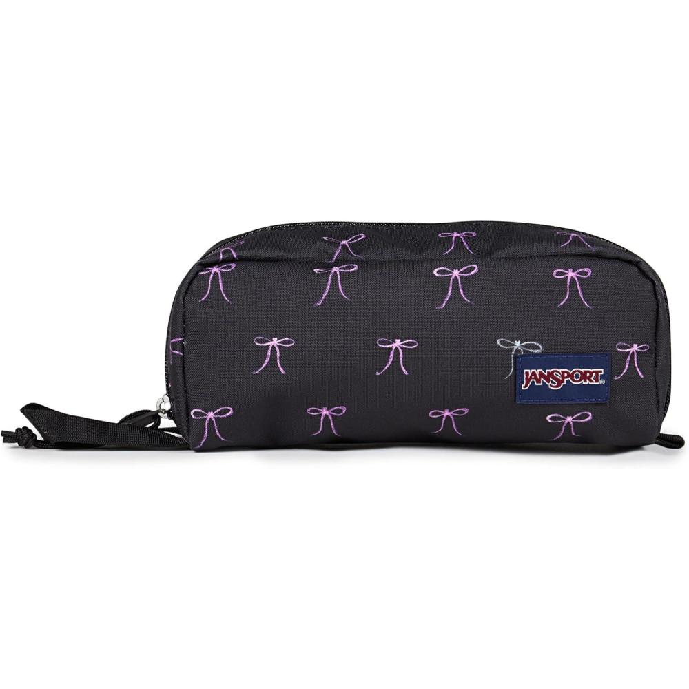 imageJanSport Perfect Pouch  Accordion Opening Single Compartment with 3 Dividers Small Internal PocketBad Bows