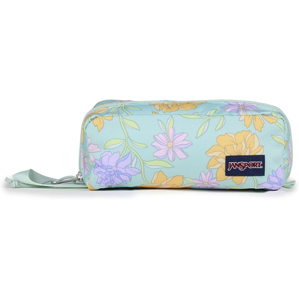 imageJanSport Perfect Pouch  Accordion Opening Single Compartment with 3 Dividers Small Internal PocketFaded Floral Fresh Mint