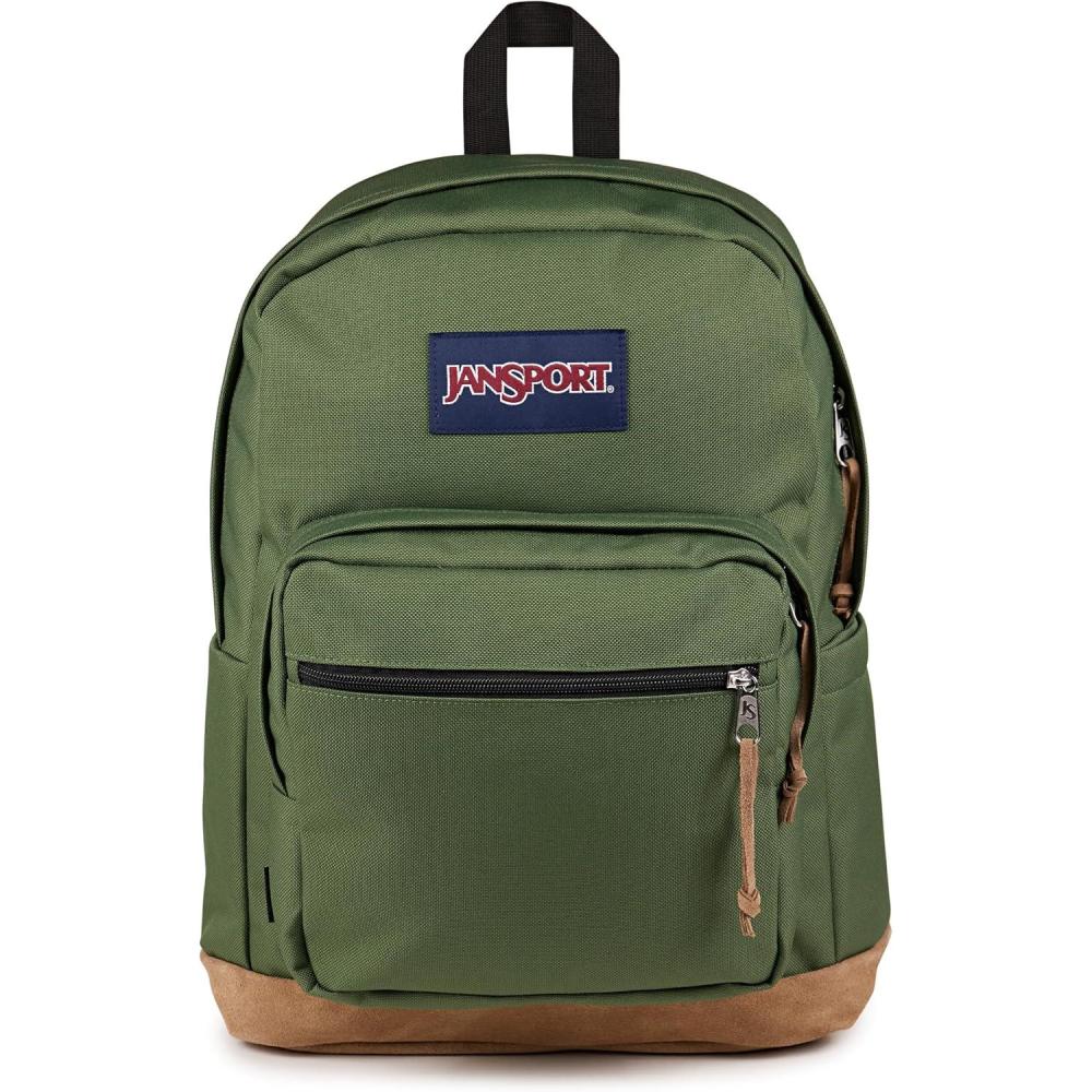 imageJanSport Right Pack Backpack  Durable Daypack with Padded 15quot Laptop Sleeve Spacious Main Compartment ampamp Integrated Water Bottle Pocket  BlackCargo Green