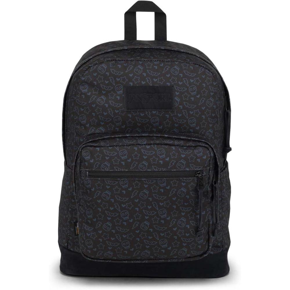 imageJanSport Right Pack Backpack  Durable Daypack with Padded 15quot Laptop Sleeve Spacious Main Compartment ampamp Integrated Water Bottle Pocket  BlackSubtle Skull
