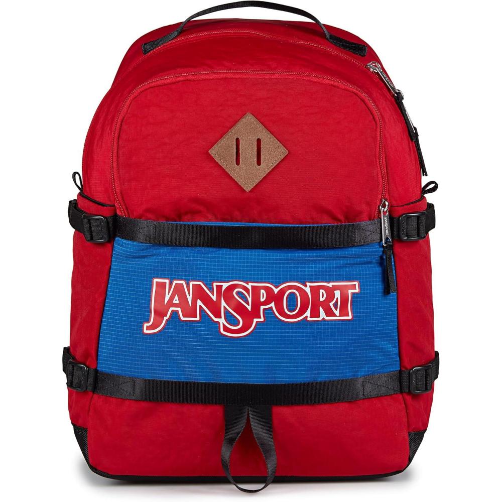 imageJanSport Small Seattle Pack  Compact Backpack with Main Compartment Dual Water Bottle Pockets and Padded Sleeve for 15Inch Laptop Red TapeRed Tape