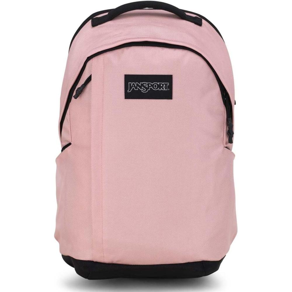 imageJanSport Station Pack  Large Backpack with Side Access Padded Laptop Sleeve Dual Water Bottle Pockets and Organizer Loft Pocket WhiteMisty Rose