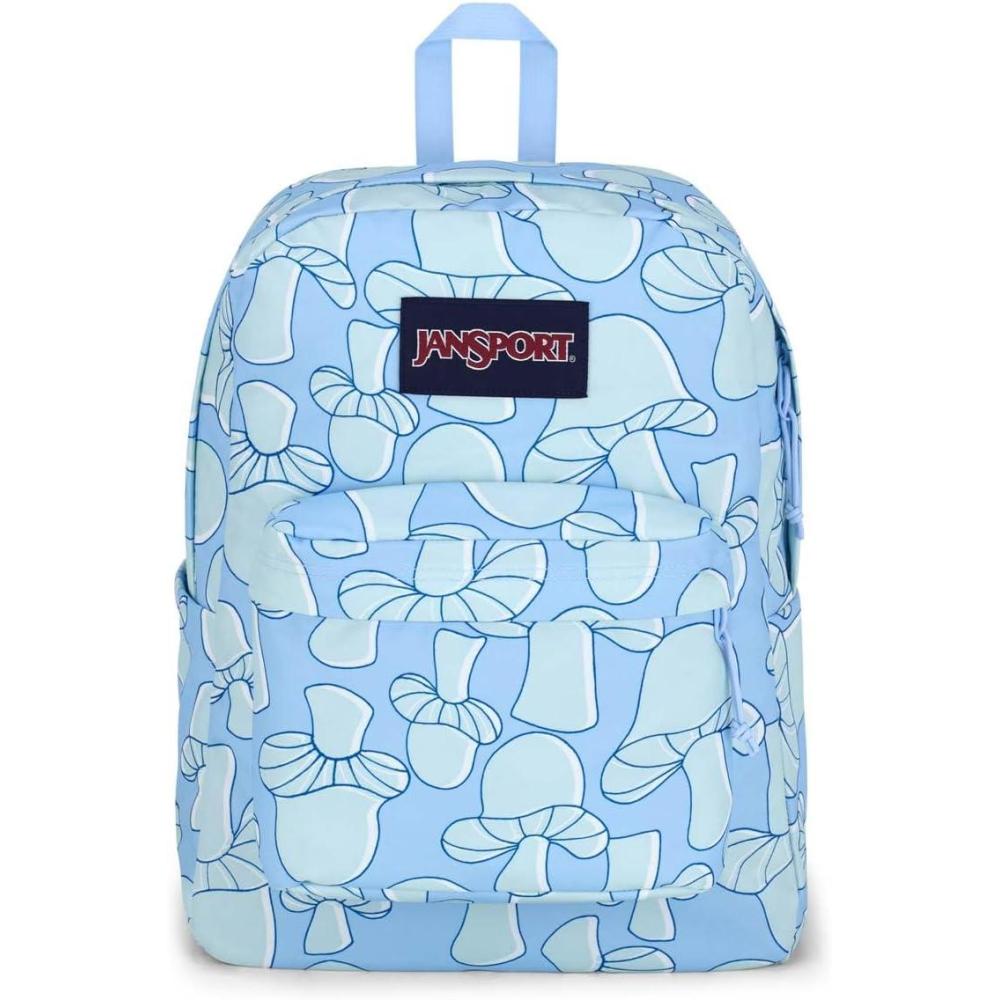 imageJanSport SuperBreak Plus Backpack with Padded 15inch Laptop Sleeve and Integrated Bottle Pocket  Spacious and Durable Daypack for Work and Travel  Army GreenMushroom Melancholy Blue