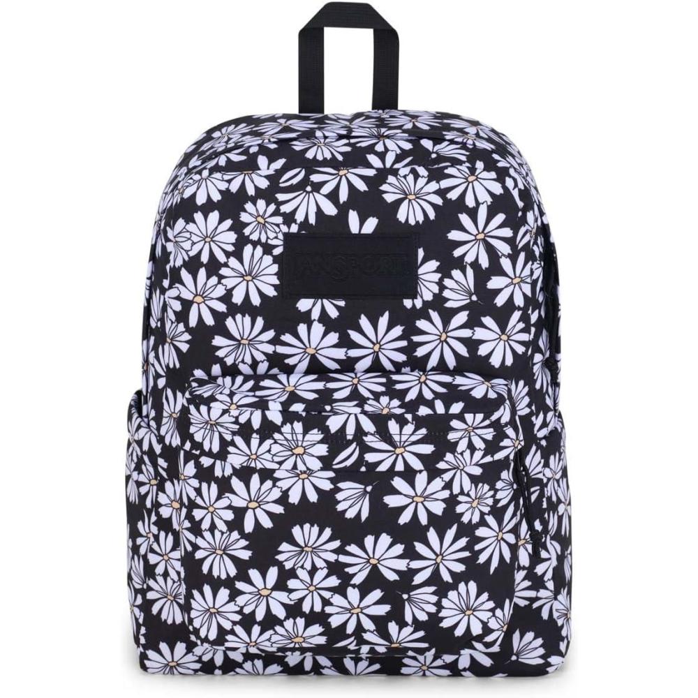 imageJanSport SuperBreak Plus Backpack with Padded 15inch Laptop Sleeve and Integrated Bottle Pocket  Spacious and Durable Daypack for Work and Travel  Army GreenPunk Pansies Black