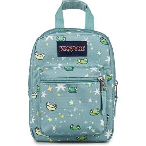 JanSport Big Break Insulated Lunch Bag – Small Soft-Sided Cooler Ideal for Class, Work, or Meal Prep, Black(Leapin Lillies)