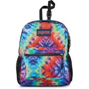 JanSport Central Adaptive Backpack – Wheelchair & Walker Compatible, Tuck-Away Shoulder Straps, Adjustable Backrest Loops & Anchor Straps, Iconic Design, Red/Multi Hippie Days(Red/Multi Hippie Days)