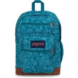 JanSport Cool Backpack, with 15-inch Laptop Sleeve – Large Computer Bag Rucksack with 2 Compartments, Ergonomic Straps, Navy(Delightful Daisies Green)