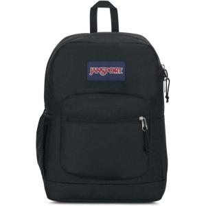 JanSport Cross Town Plus Backpack – Large Main Compartment, Side Water Bottle Pocket, 15-Inch Padded Laptop Sleeve – Black(Black)