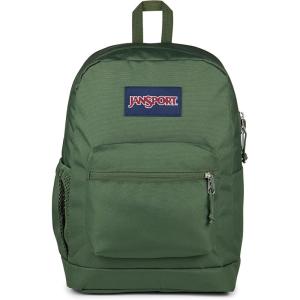 JanSport Cross Town Plus Backpack – Large Main Compartment, Side Water Bottle Pocket, 15-Inch Padded Laptop Sleeve – Black(Cargo Green)