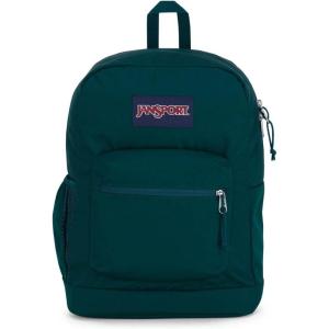 JanSport Cross Town Plus Backpack – Large Main Compartment, Side Water Bottle Pocket, 15-Inch Padded Laptop Sleeve – Black(Deep Juniper)