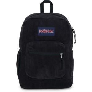 JanSport Cross Town Plus Remix Backpack – Padded Back Panel, Laptop Sleeve, and Front Pocket Organizer – Indigo Denim(Black Corduroy)