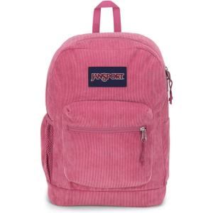 JanSport Cross Town Plus Remix Backpack – Padded Back Panel, Laptop Sleeve, and Front Pocket Organizer – Indigo Denim(Mauve Haze Corduroy)