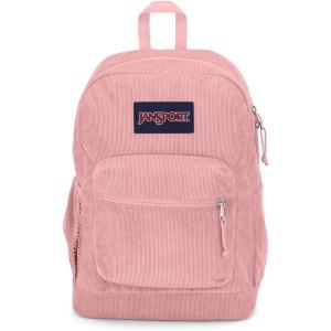 JanSport Cross Town Plus Remix Backpack – Padded Back Panel, Laptop Sleeve, and Front Pocket Organizer – Indigo Denim(Misty Rose Corduroy)