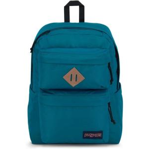 JanSport Double Break Backpack – 15-inch Padded Laptop Compartment, Dual Water Bottle Pockets, Internal Organizer, Large Main Compartment, Navy(Deep Lake)