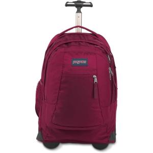 JanSport Driver 8 Rolling Backpack – Wheeled Travel Bag with 15-Inch Laptop Sleeve, One Size, Black(Russet Red)