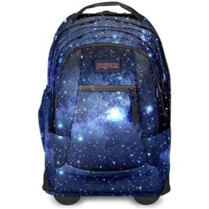 JanSport Driver 8 Rolling Backpack – Wheeled Travel Bag with 15-Inch Laptop Sleeve, One Size, Black(Stellar Starfield)
