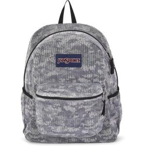 JanSport Eco Mesh Backpack, Red Tape, 17” x 12.5” x 6” – Large Semi-Transparent Bag for Adults with Laptop Sleeve, Padded Back Panel, Pastel Lilac(8 Bit Camo)