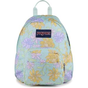 JanSport Half Pint Mini Backpack, 10.2 L – Durable Mini Bag Purse with Adjustable Shoulder Straps, Single Main Compartment, Zippered Stash Pocket, Black(Faded Floral Fresh Mint)