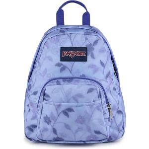 JanSport Half Pint Mini Backpack, 10.2 L – Durable Mini Bag Purse with Adjustable Shoulder Straps, Single Main Compartment, Zippered Stash Pocket, Black(Lines & Vines)