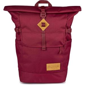 JanSport Hatchet Rolltop Backpack – 17-inch Padded Laptop Sleeve, Spacious Main Compartment, Dual Water Bottle Pockets, Navy(Russet Red)