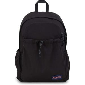 JanSport Lounge Pack – Large Main Compartment, Dual Water Bottle Pockets, Front Drawcord Pocket, Padded Laptop Sleeve, Oyster Mushroom(Black)