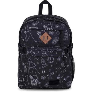 JanSport Main Campus Backpack – Travel or Work backpack w 15-Inch Laptop Sleeve and Dual Water Bottle Pockets, Graphite Grey(Cosmic City)