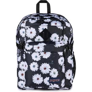 JanSport Main Campus Backpack – Travel or Work backpack w 15-Inch Laptop Sleeve and Dual Water Bottle Pockets, Graphite Grey(Eyeball Blossom)