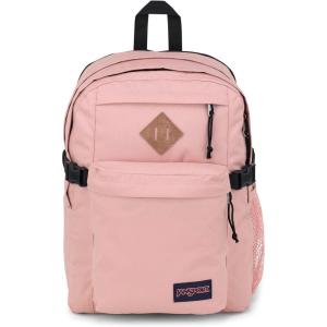 JanSport Main Campus Backpack – Travel or Work backpack w 15-Inch Laptop Sleeve and Dual Water Bottle Pockets, Graphite Grey(Misty Rose)