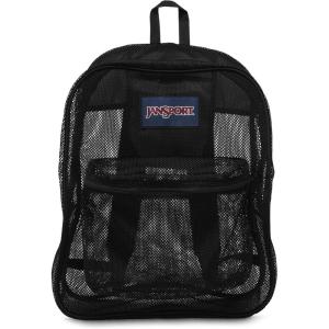JanSport Mesh Pack – See Through Backpack Ideal for Class, Work, Travel, or Beach Outings, Black(Black)