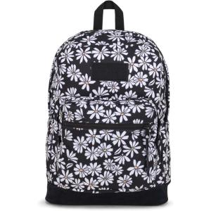 JanSport Right Pack Backpack – Durable Daypack with Padded 15″ Laptop Sleeve, Spacious Main Compartment & Integrated Water Bottle Pocket – Black(Punk Pansies Black)