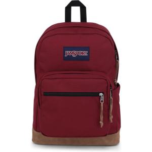 JanSport Right Pack Backpack – Durable Daypack with Padded 15″ Laptop Sleeve, Spacious Main Compartment & Integrated Water Bottle Pocket – Black(Russet Red)