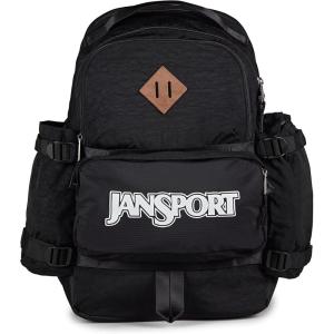 JanSport Seattle Pack – Durable Backpack with Main Compartment, Dual Water Bottle Pockets, and Zippered Plush Lined Laptop Compartment, Red Tape(Black)
