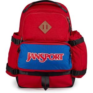 JanSport Seattle Pack – Durable Backpack with Main Compartment, Dual Water Bottle Pockets, and Zippered Plush Lined Laptop Compartment, Red Tape(Red Tape)