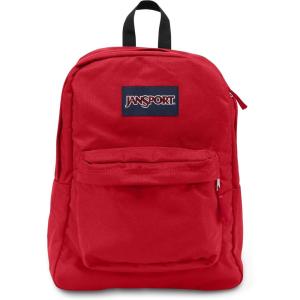 JanSport SuperBreak One Backpacks – Durable, Lightweight Bag with 1 Main Compartment, Front Utility Pocket with Built-in Organizer – Premium Backpack, Russet Red(Red Tape)