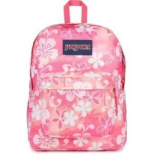 JanSport SuperBreak One Backpacks – Durable, Lightweight Bag with 1 Main Compartment, Front Utility Pocket with Built-in Organizer – Premium Backpack, Russet Red(Hiblisscus)