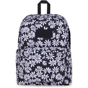 JanSport SuperBreak Plus Backpack with Padded 15-inch Laptop Sleeve and Integrated Bottle Pocket – Spacious and Durable Daypack for Work and Travel – Army Green(Punk Pansies Black)