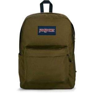 JanSport SuperBreak Plus Backpack with Padded 15-inch Laptop Sleeve and Integrated Bottle Pocket – Spacious and Durable Daypack for Work and Travel – Army Green(Army Green)