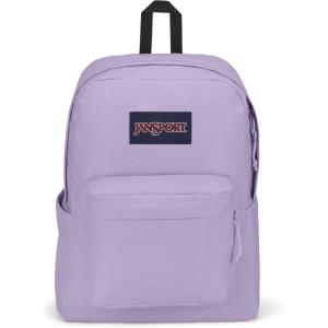JanSport SuperBreak Plus Backpack with Padded 15-inch Laptop Sleeve and Integrated Bottle Pocket – Spacious and Durable Daypack for Work and Travel – Black(Pastel Lilac)