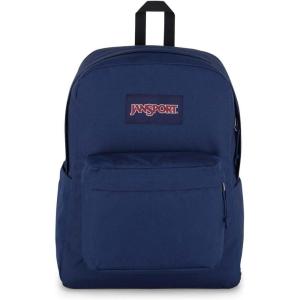 JanSport SuperBreak Plus Backpack with Padded 15-inch Laptop Sleeve and Integrated Bottle Pocket – Spacious and Durable Daypack for Work and Travel – Black(Navy)