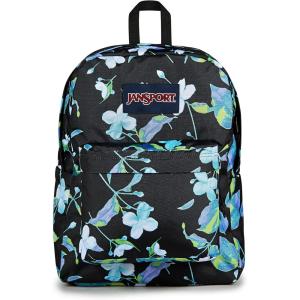 JanSport SuperBreak Plus Backpack with Padded 15-inch Laptop Sleeve and Integrated Bottle Pocket – Spacious and Durable Daypack for Work and Travel – Black(Punk Petals)