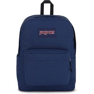 JanSport Superbreak Backpack – Durable, Lightweight Premium Backpack, Red Tape(Navy)