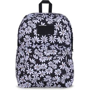 JanSport Superbreak Backpack – Durable, Lightweight Premium Backpack, Red Tape(Punk Pansies Black)