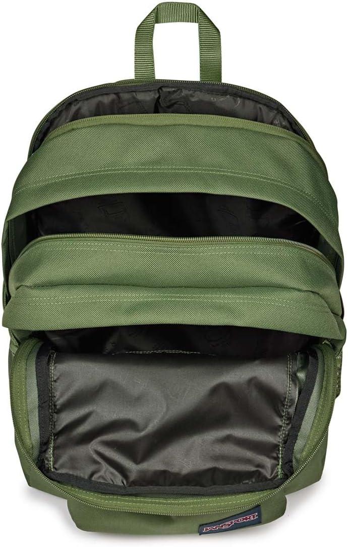 imageJanSport Main Campus FX Backpack  Travel or Work Bag w 15Inch Laptop Pack with Leather Trim BlackCargo Green