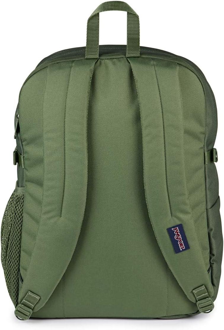 imageJanSport Main Campus FX Backpack  Travel or Work Bag w 15Inch Laptop Pack with Leather Trim BlackCargo Green