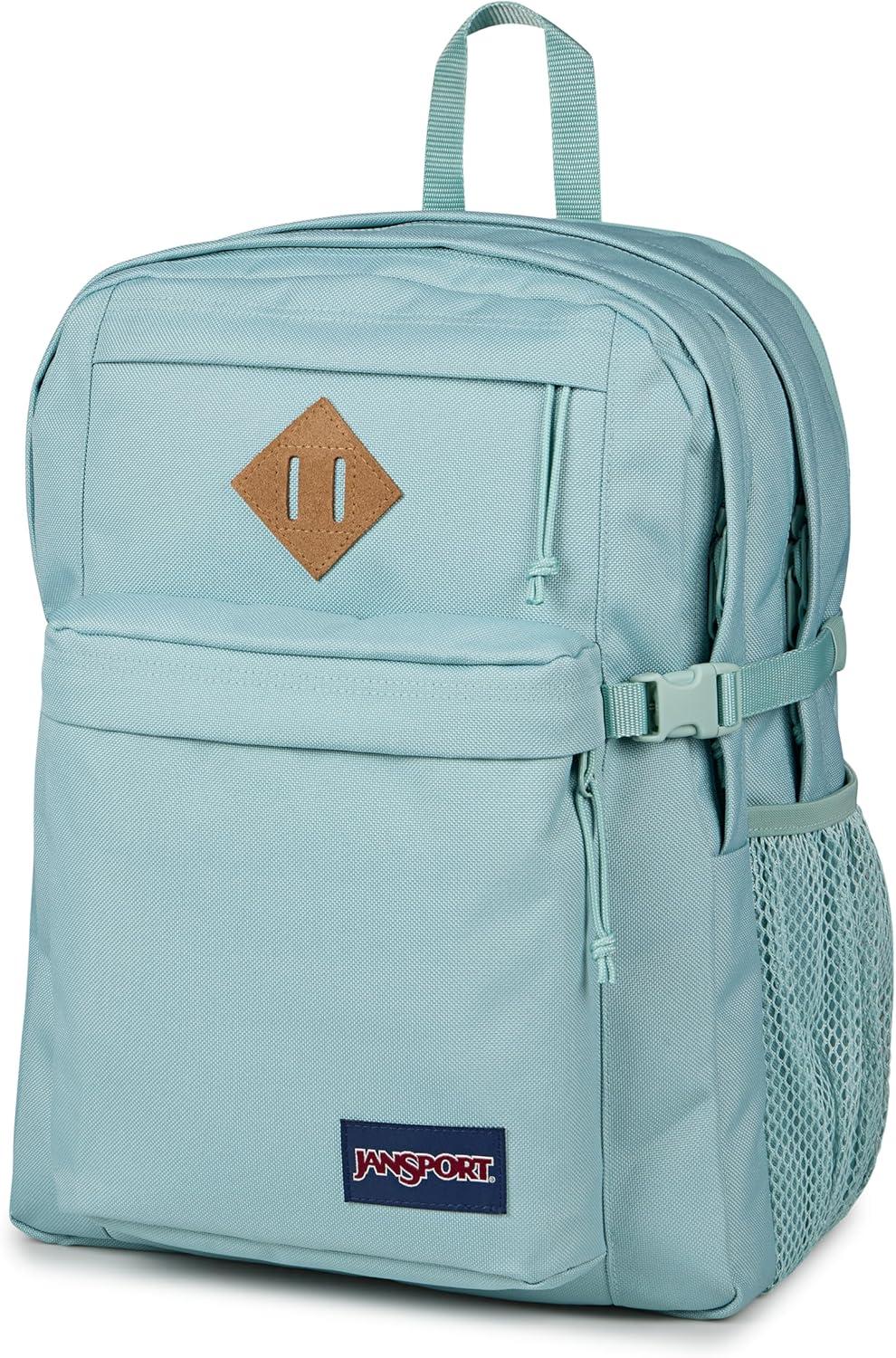 imageJanSport Main Campus FX Backpack  Travel or Work Bag w 15Inch Laptop Pack with Leather Trim BlackFaded Sage