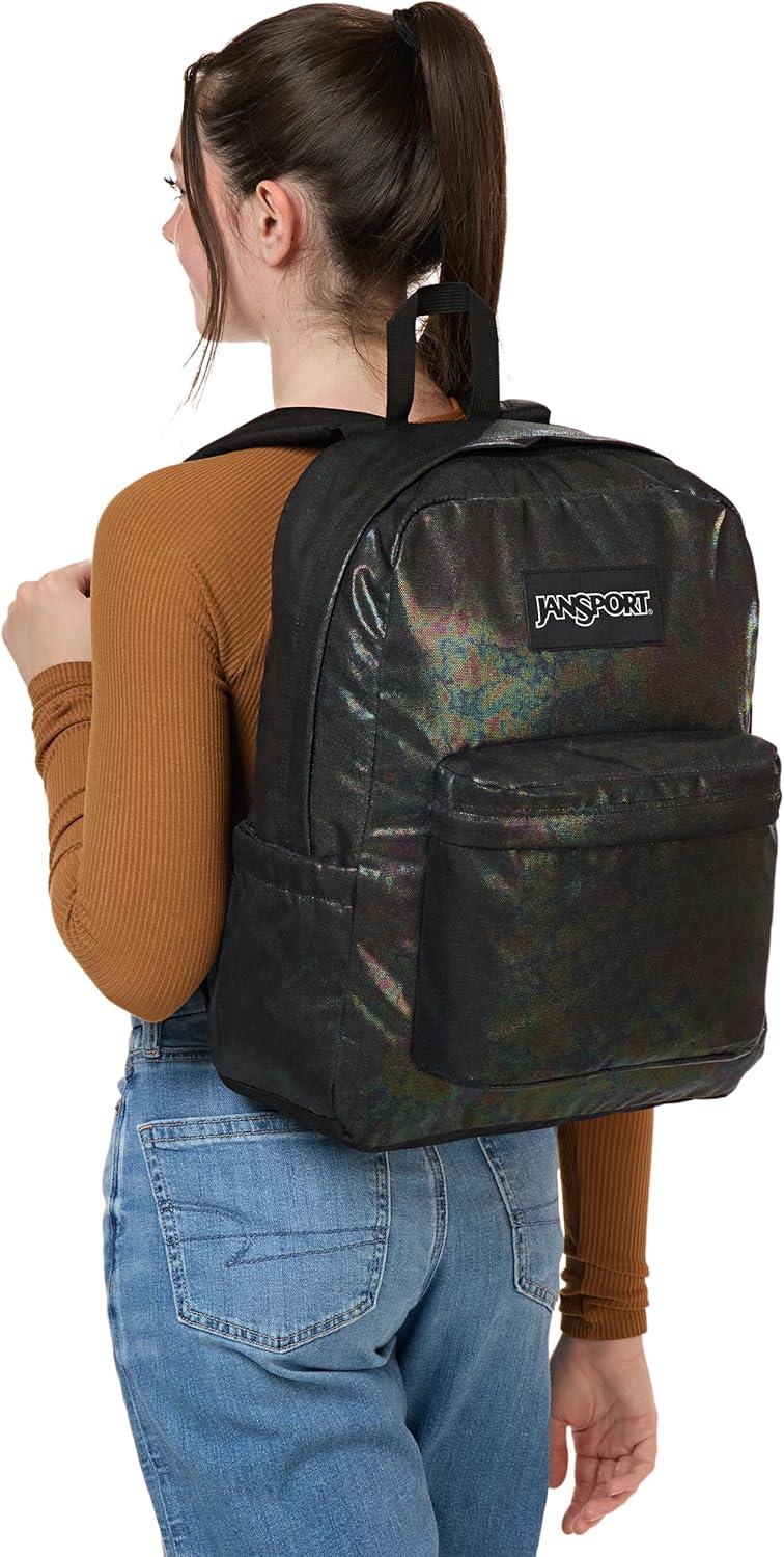 imageJanSport Superbreak Plus FX Backpack Work Travel or Laptop Bag with Water Bottle Pocket Surreal Corduroy CoconutOil Slick Black