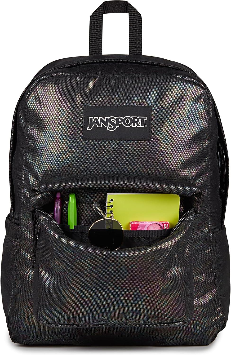imageJanSport Superbreak Plus FX Backpack Work Travel or Laptop Bag with Water Bottle Pocket Surreal Corduroy CoconutOil Slick Black