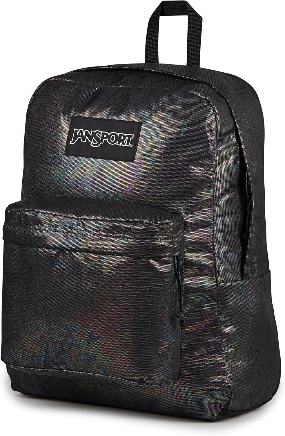 imageJanSport Superbreak Plus FX Backpack Work Travel or Laptop Bag with Water Bottle Pocket Surreal Corduroy CoconutOil Slick Black